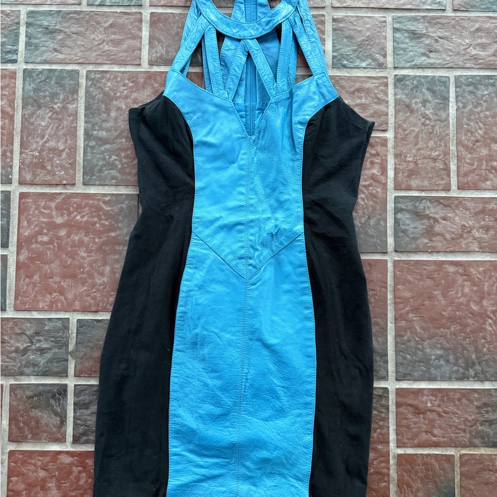 Vintage Wilson's Leather Stretch dress with cutouts- very fun and sexy!